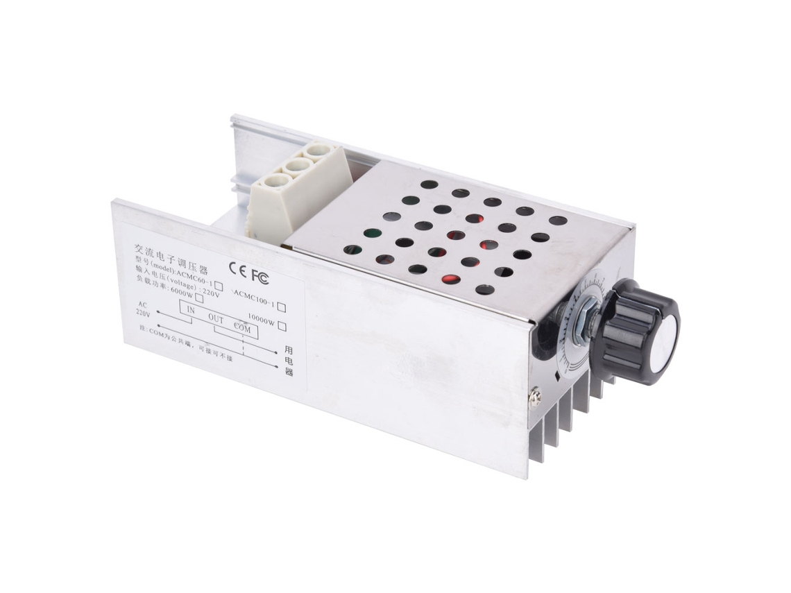 Regulador De Tensão Elétrico Scr Ac 10000w 220v Com Shell Para Iluminação E Velocidade