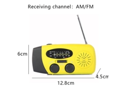 Radio portátil de emergencia con linterna LED, radio meteorológica AM/FM portátil con batería de 1200 mAh Yizhood