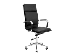 Silla de oficina reclinable Rondi Hawaii Chrome DT Deeptilt en PU negro