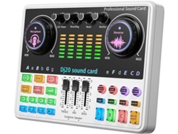 Micrófono De Condensador Con Reducción De Ruido Live Sound Card De 48 V Para Karaoke, Etc. Blanco