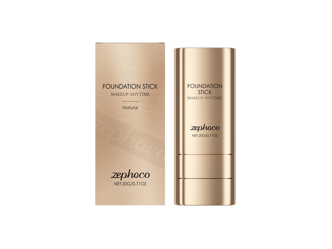 Brocha para base de maquillaje 2 en 1, tono natural.