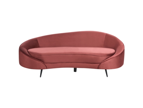 BELIANI Sofá 3 Plazas Savar Terciopelo Rojo 183X84X69