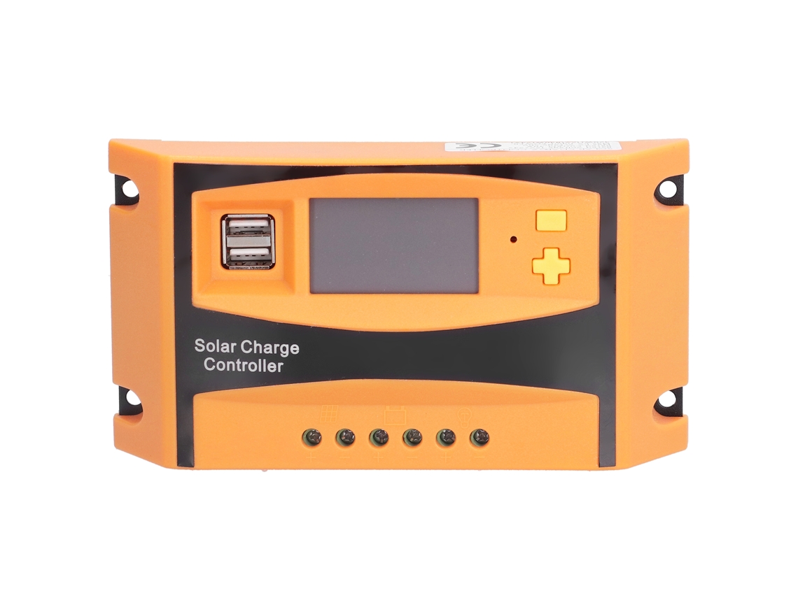 Controlador De Carga Solar Pwm Impermeable De 12v/24v Y 20a Con Pantalla Y Dos Puertos Usb.
