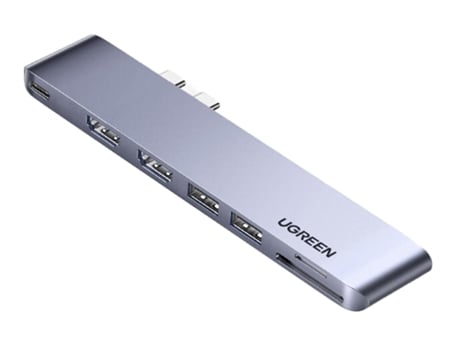 Adaptador UGREEN 80548 Cm356 7In1 Tipo-C a PD3.0 2HDmi Usb3.0 Sd/TF para Macbookpro/Air