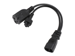 Cable De Alimentación Con Divisor En Y Iec320 C14 A C5 Y Nema 5-20r, 32 Cm