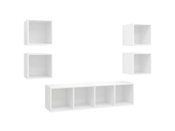 Maison Exclusive - Juego De Muebles De Salón 5 Piezas Madera Ingeniería Blanco
