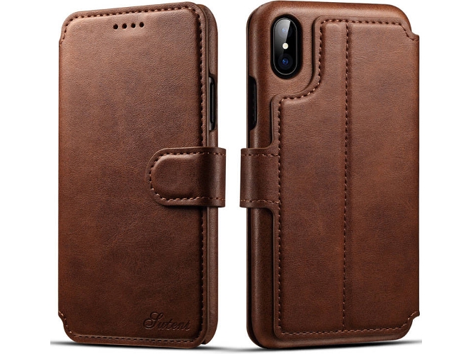 Funda iPhone X, XS WISETONY Suteni-134 Marrón