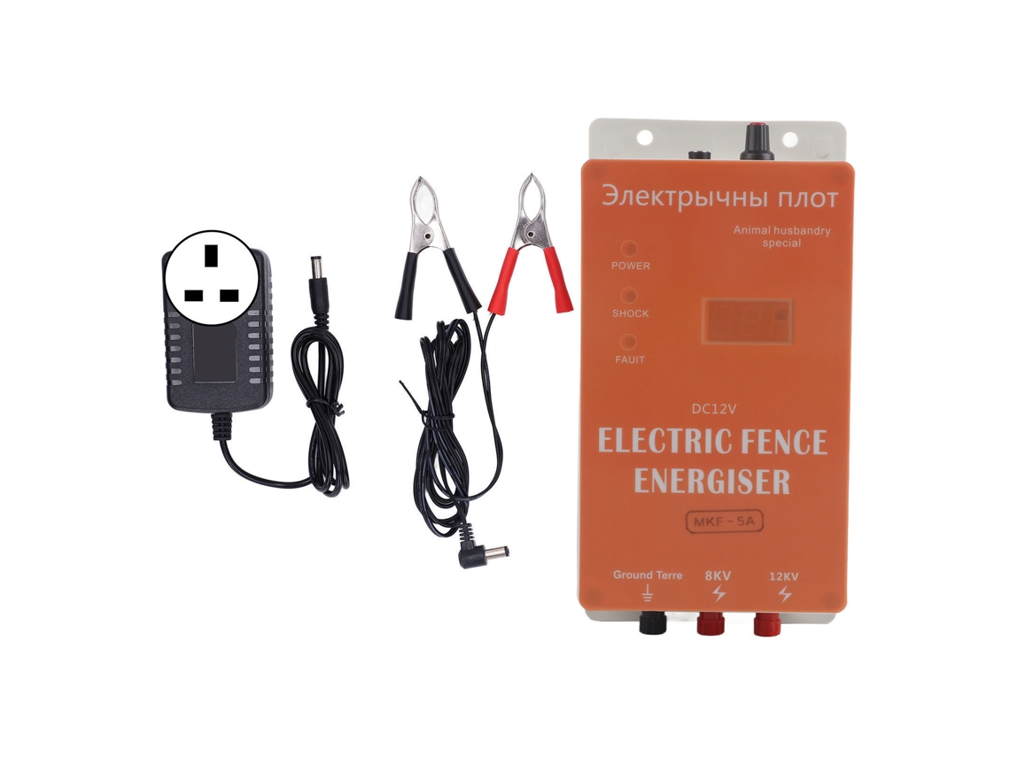 Cargador Solar Para Cerca Eléctrica De 5 Km, 8 Kv/12 Kv, Para Uso Doméstico Y En Zonas Silvestres, 100-240 V, Enchufe Británico.