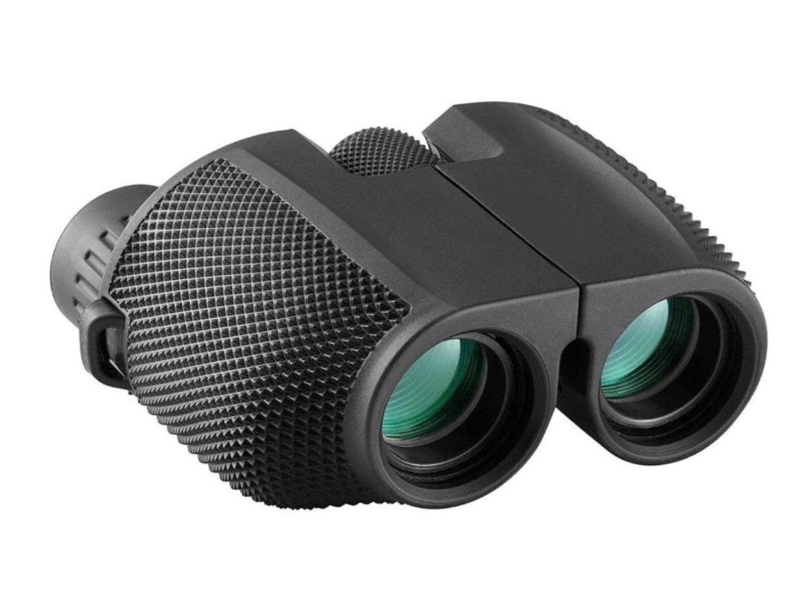 Binoculares compactos para adultos, mini binoculares impermeables de 10x25 con potentes lentes plegables Yizhood (negros)