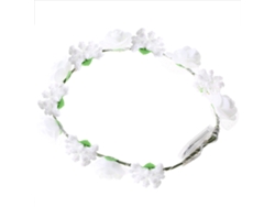 NEVEANCE Luces LED Duraderas en Forma de Rosas, Iluminación Mágica, Corona Luminosa para Pelo, Corona de Flores Blancas
