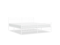 Maison Exclusive - Estructura Cama Sin Colchón Con Estribo Metal Blanco 193x203 Cm