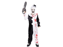 Disfraz de Payaso Terrorífico blanco y negro para niño
