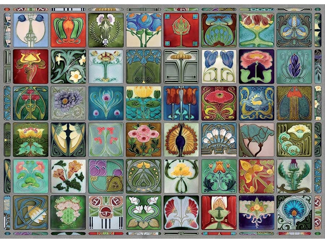 Rompecabezas de azulejos Art Nouveau de Cobble Hill, 1000 piezas, ¡para una diversión increíble!