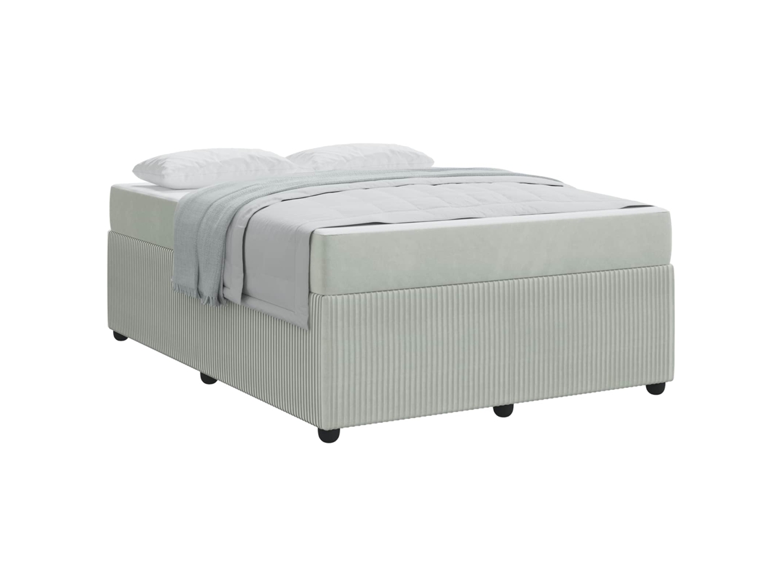 Maison Exclusive - Estructura De Cama Con Colchón Gris Claro 140 X 200 Cm Tela