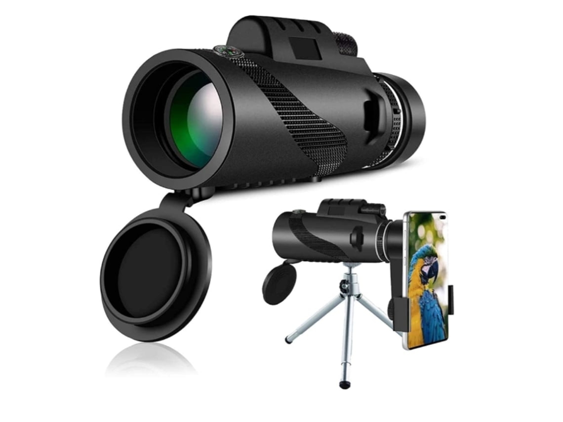 Telescópio Monocular 40x60 Hd Telescópio Monocular Bak4 Lente Prisma Para Observação De Aves Caça Acampamento E Concerto Preto Saisiyiky