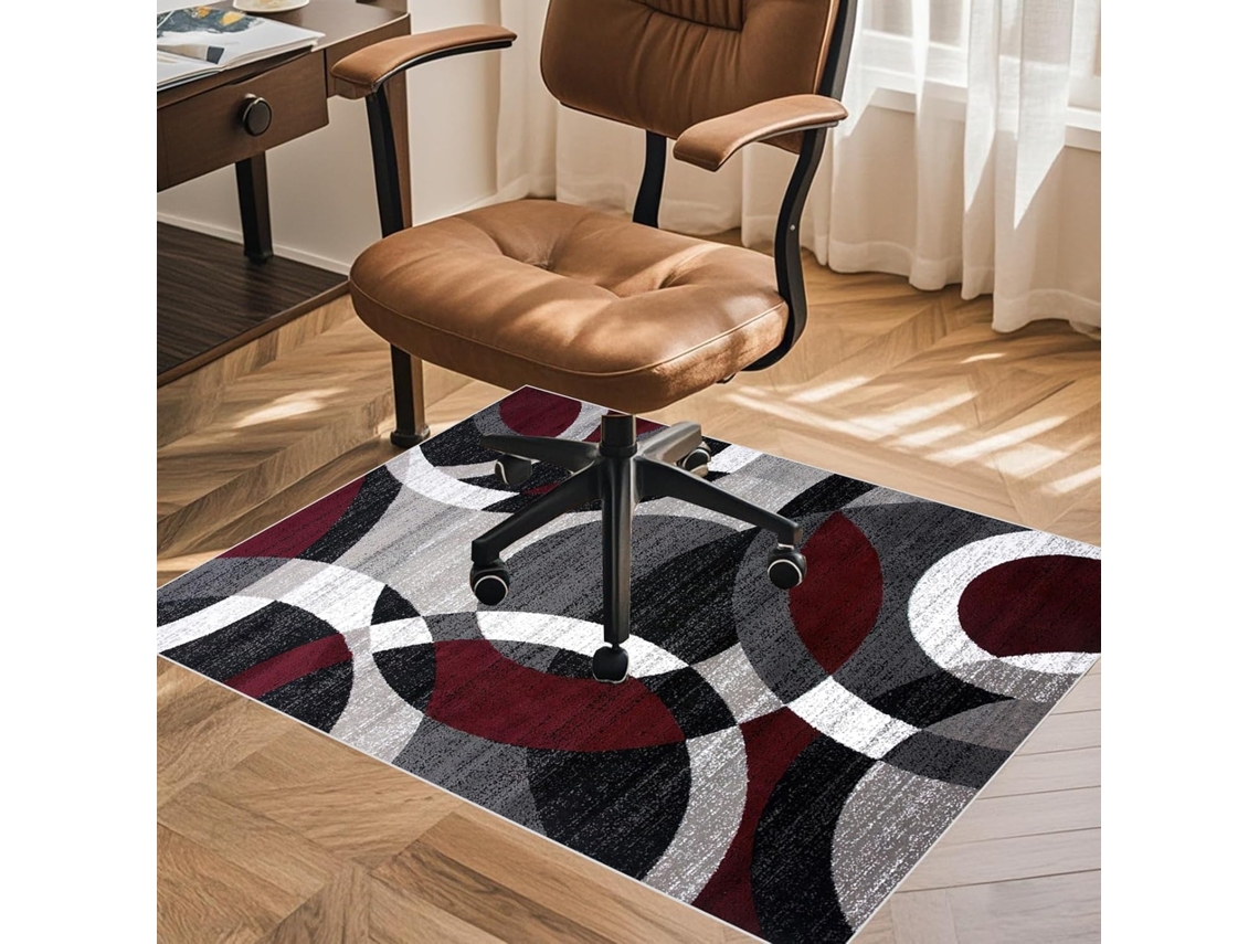 Tapete Cadeira Escritório Protetor Piso 90 X 140 Cm Tecido Madeira Parquet Laminado Cm,
