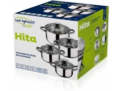 Tren de Cocina SAN IGANCIO SG-8020 (Negro - Acero Inoxidable - 8 Piezas)