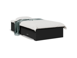Maison Exclusive - Cama Con Cajones Madera De Ingeniería Negra 75x190 Cm