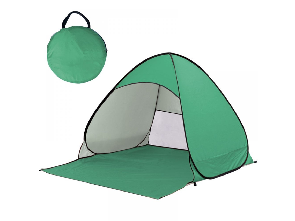 Refugio solar anti-UV, tela impermeable, excelente ventilación, tienda de campaña plegable para exteriores con gran ventana de malla, abierta