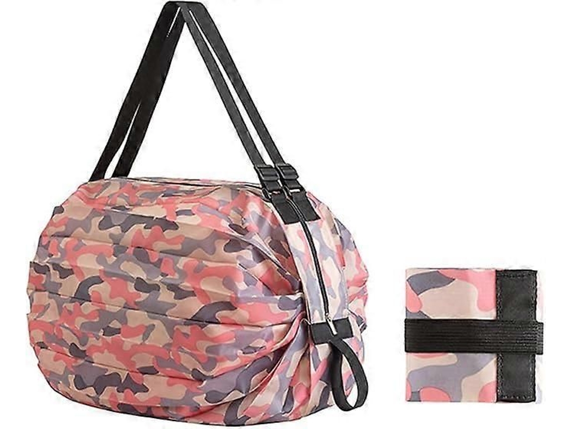 Bolsa de compras plegable y ecológica GOKOCO para viajes (rosa)