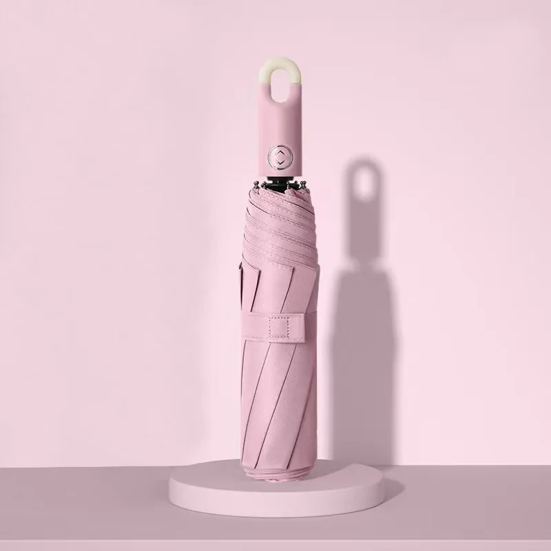 (rosa, 8k) Sombrilla Totalmente Automática Con Cierre Proporciona Protección Solar Y Contra Los Rayos Uv Plegable Y Resistente Al Viento.