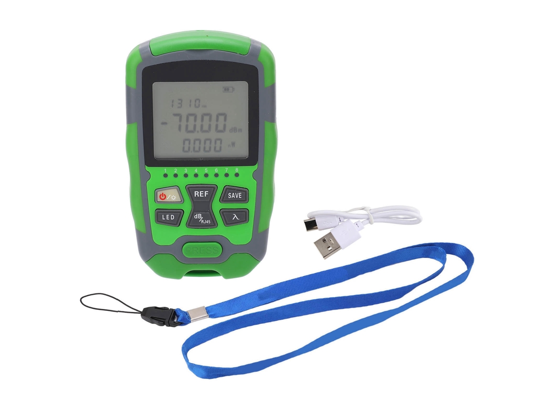 Medidor De Potencia De Fibra Óptica -70~+10dbm Probador Con 10 Longitudes De Onda Aua-mc7
