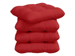 Cojines para asiento, 4 unidades, color rojo, 40 x 40 x 12 cm, tela HARLANV1
