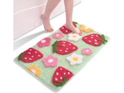 Alfombrilla de baño Fresa, antideslizante, verde, 45x65 cm ZYBLSSBB