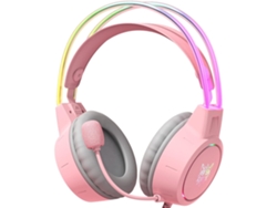Auriculares Gaming con Cable para Pc/Ps4/Ps5/Xbox/Switch con Sonido Envolvente Virtual y Micrófono con Cancelación de Ruido Rosa YEMAESRE