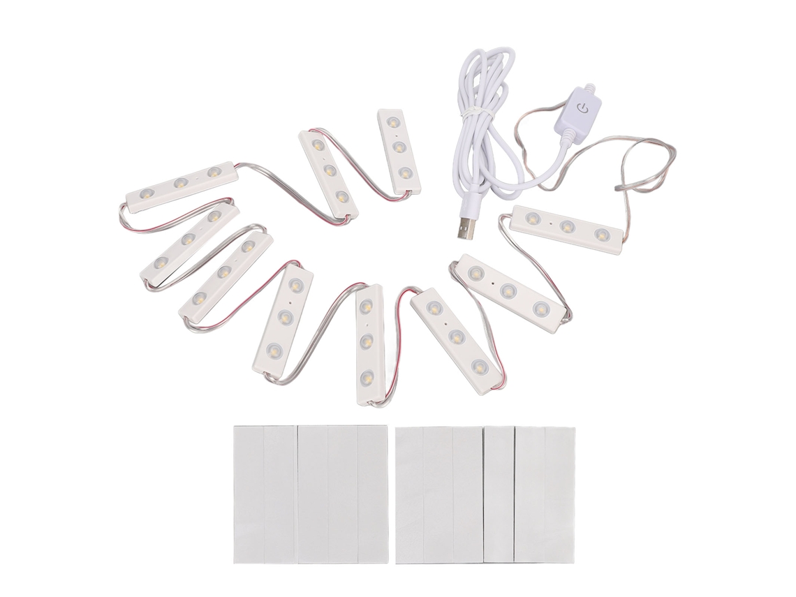 Luz De Espejo De Maquillaje Led, 10 Cadenas, 30 Chips, Iluminación De Vanity