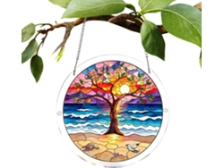 Rompecabezas Atrapasoles – Estilo Vidriera Diy, Placa Geométrica De 18,8 Cm, Módulo De Adorno Colgante Para Exteriores,
