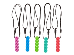 5 Collares De Silicona Con Bloque De Mordida Para Bebés Con Autismo, Tdah Y Masaje Sensorial De Encías.