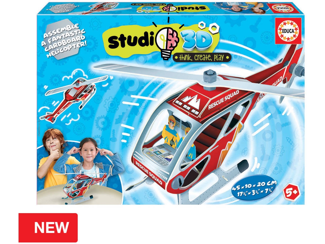 Juego Educativo EDUCA Studio 3D Helicóptero (Edad Mínima: 5 Años - 40,8 x 28,8 x 5,4 cm)