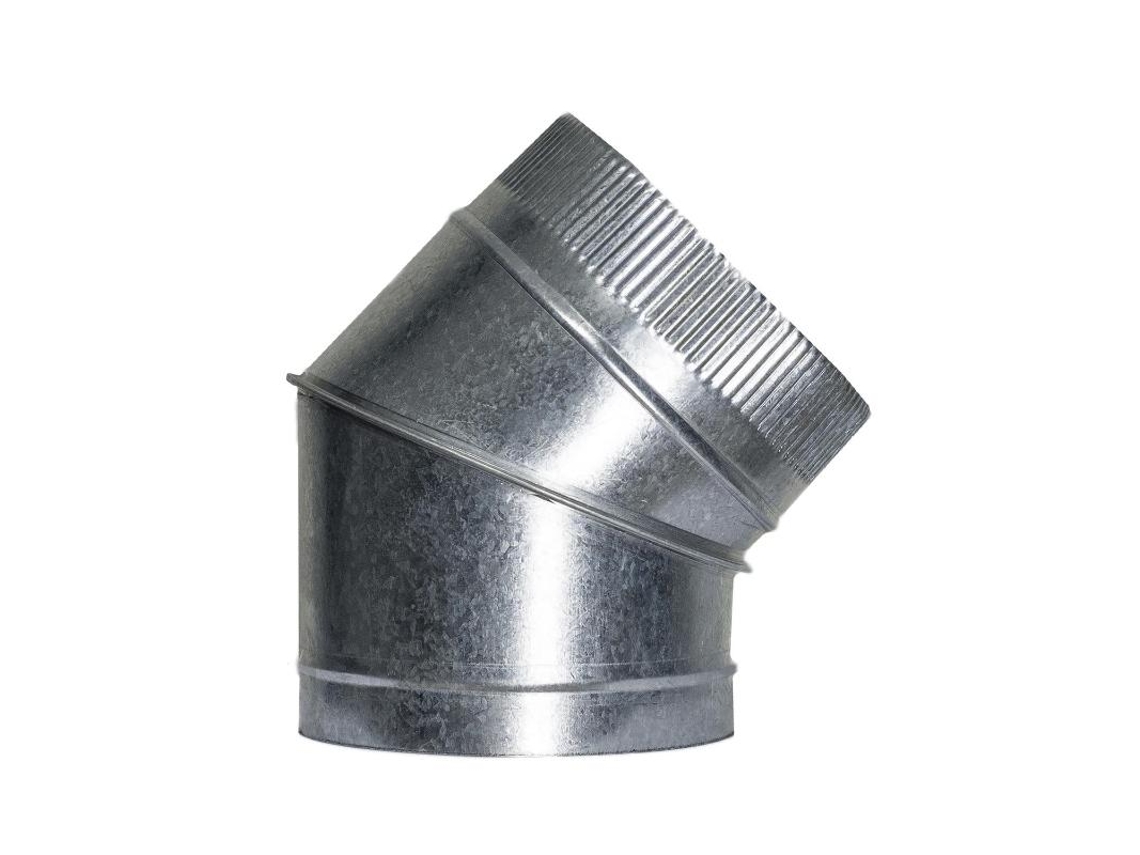 Codo estufa galvanizado de 200 mm. 45° (0,8 mm.)