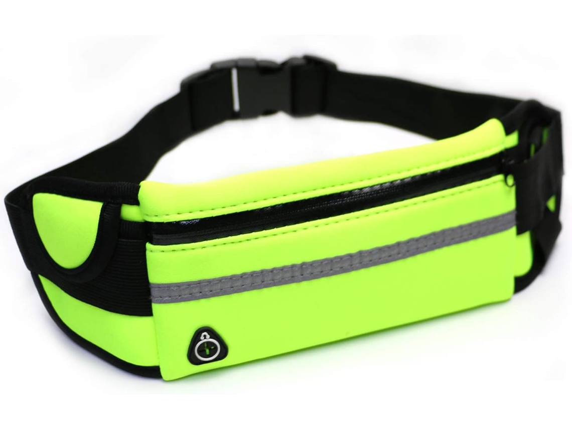 Cinturón unisex impermeable para correr - Riñonera ajustable para teléfono móvil y pasaporte - Verde