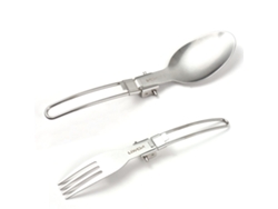 Juego De Cubiertos Plegables De Acero Inoxidable Para Camping: Cuchara Y Tenedor Portátiles Para Acampar Y Hacer Senderismo.