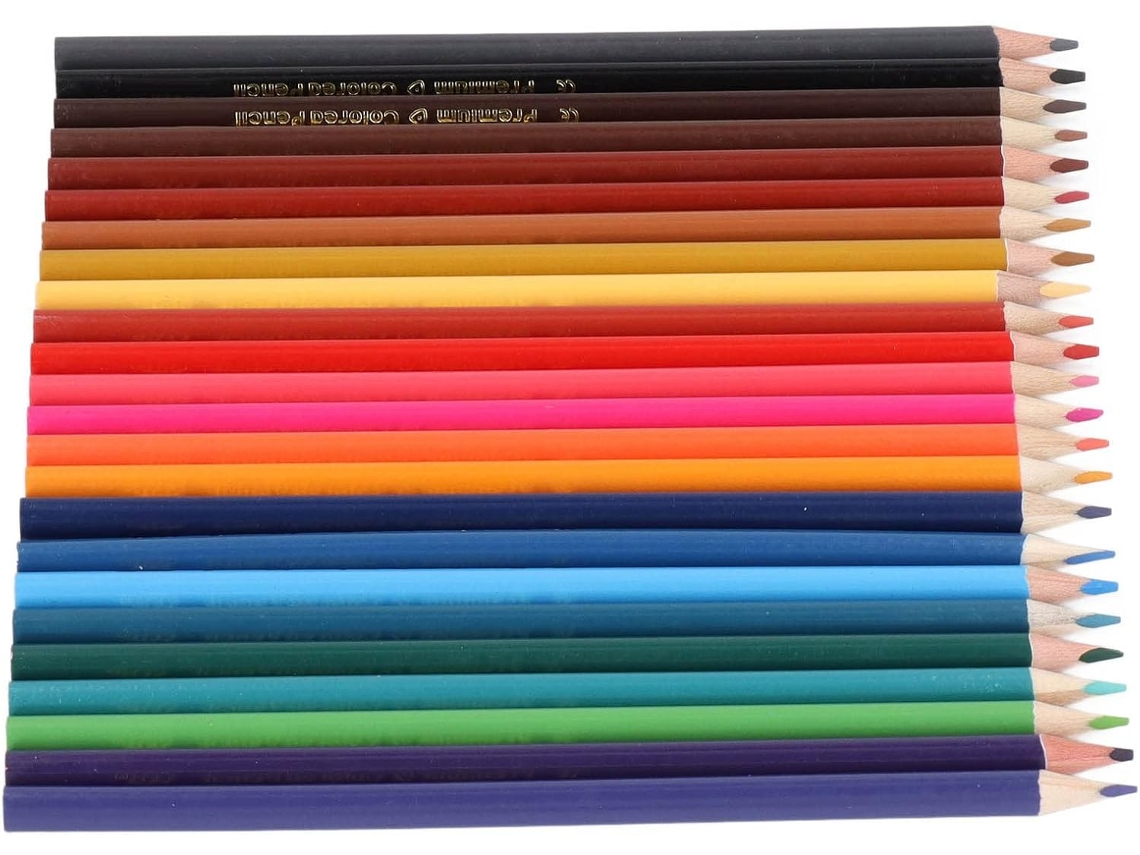 Lápices De Colores Para Dibujar, Colores Vibrantes, Trazo Suave, Para Niños, 24 Unidades.
