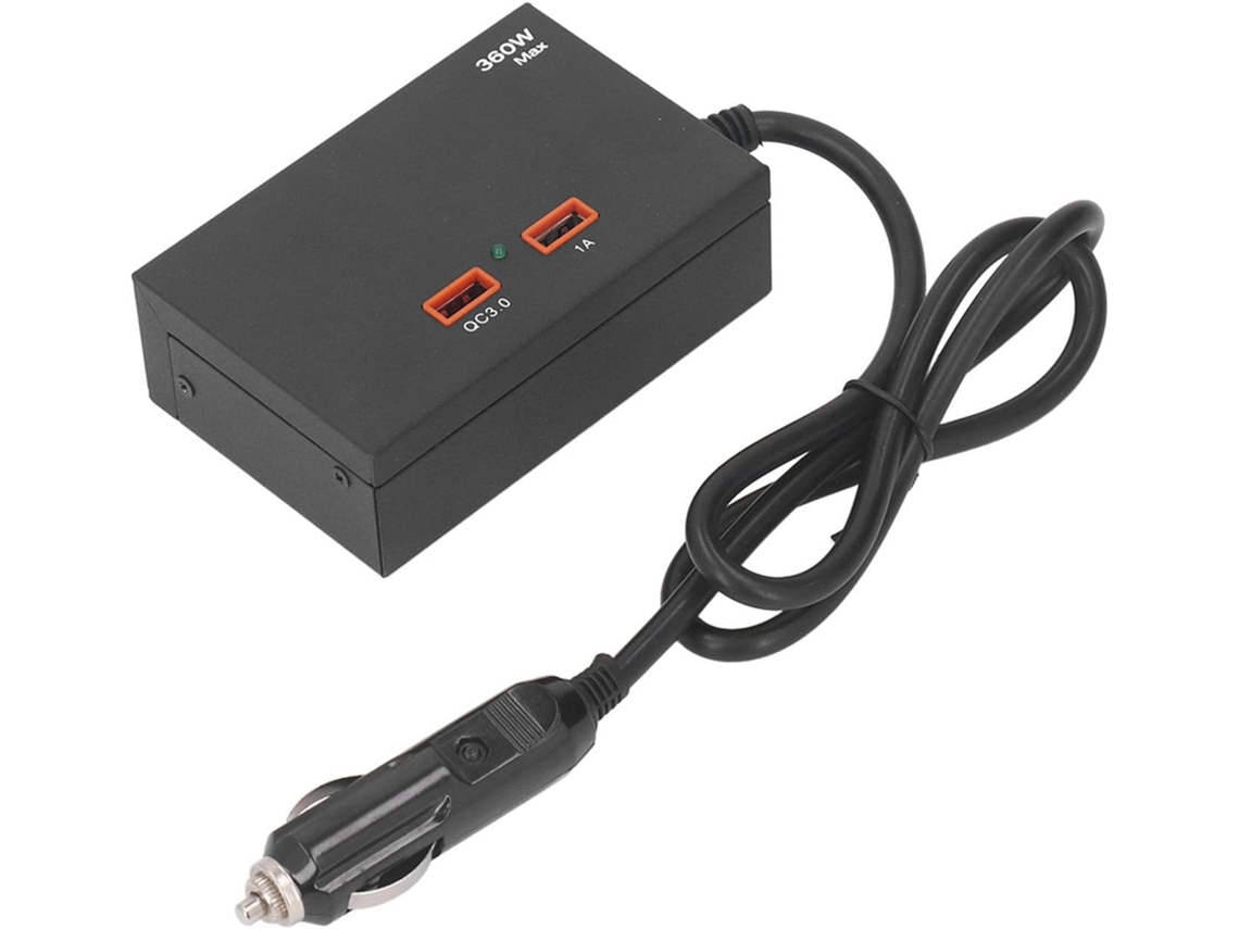 Cargador De Coche De Alta Potencia Con Adaptador Para Encendedor De Cigarrillos De 180w 360w, Puerto De Carga Usb.