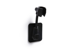 Soporte de ducha ajustable negro para baño, sin perforaciones, rotación de 360°, material ABS y cubierta de metal y plástico.