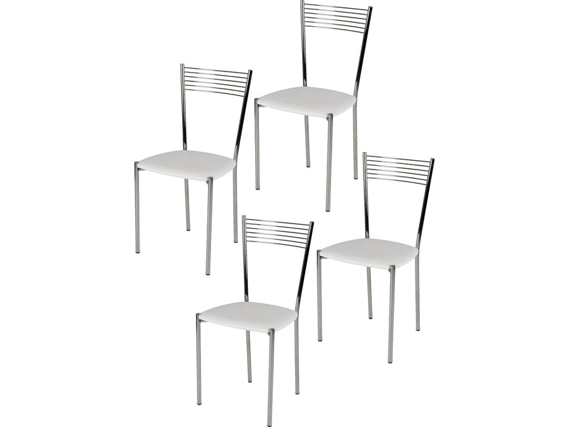 Conjunto de 4 Cadeiras T M C S Elegance M102BI (Branco - 87x42x44 cm - Aço)