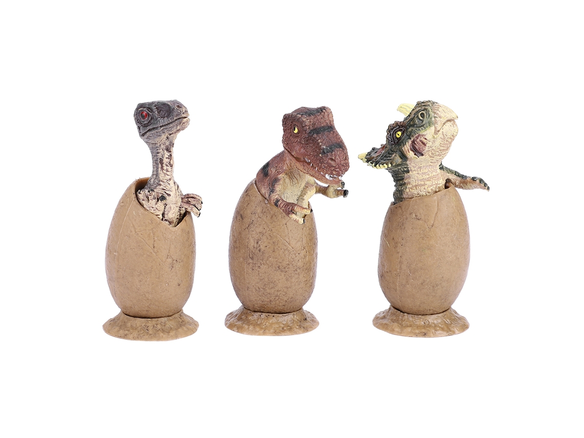 Rebe-3 Peças/conjunto Ovos De Dinossauro Figura Meio Chocado Brinquedo Modelo Animal Bebê Aprendizagem Crianças Presente