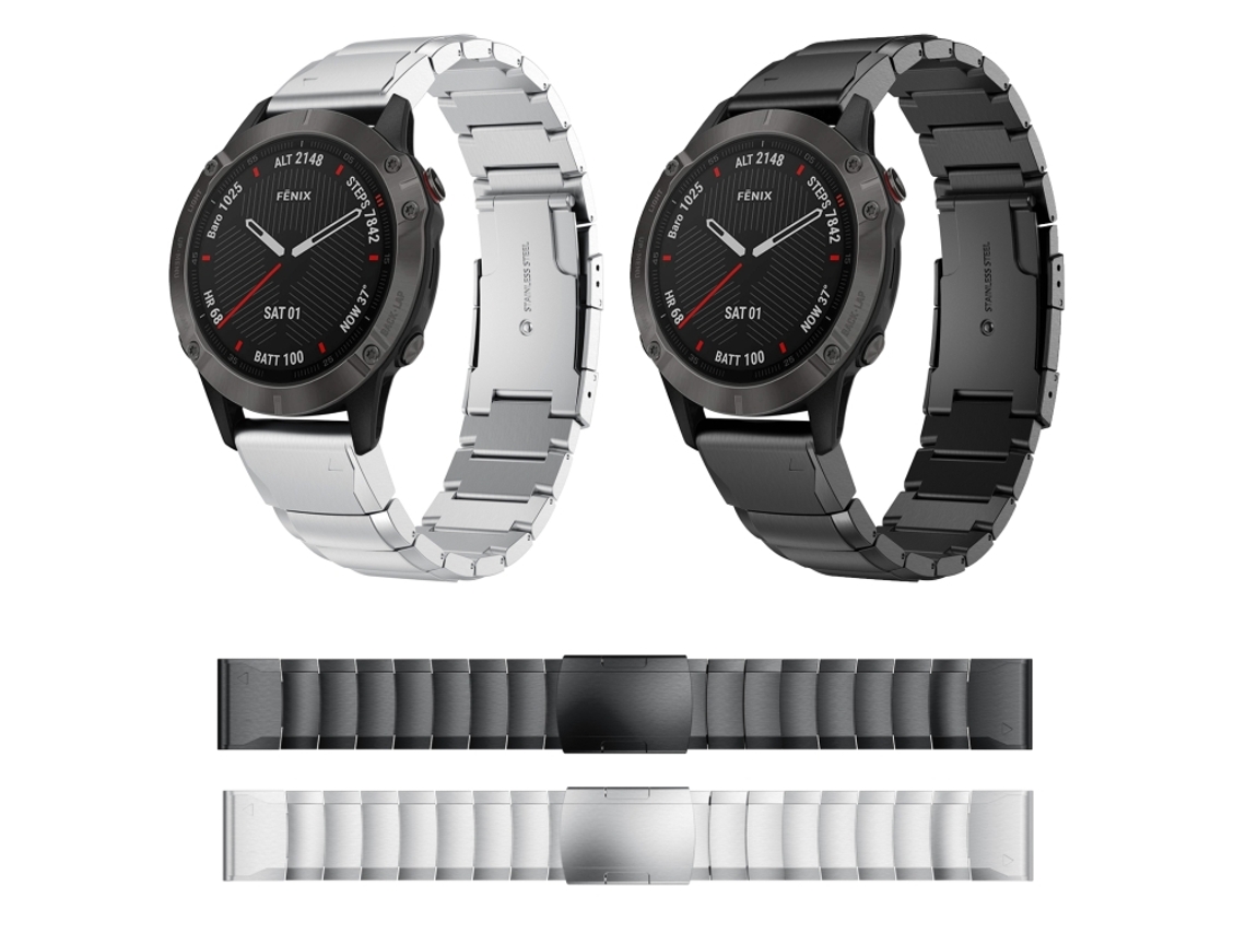 Correa acero Garmin Fenix 5x/6x (negro) 