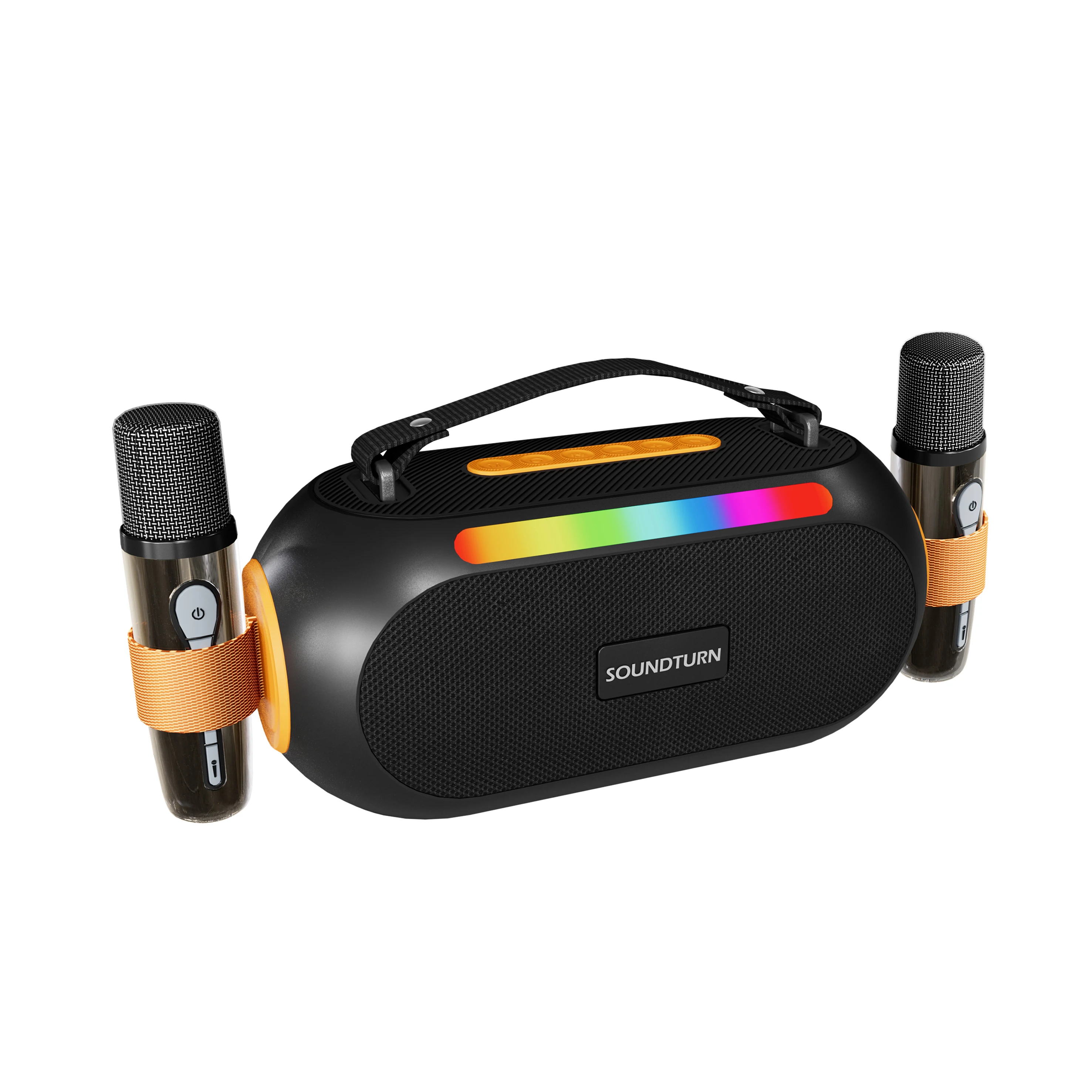 (negro) Altavoz Bluetooth Al Aire Libre A Prueba De Agua De Nivel Ipx6, Sonido Estéreo Fuerte, Graves Fuertes, Diseño Portátil, Doble Micrófono