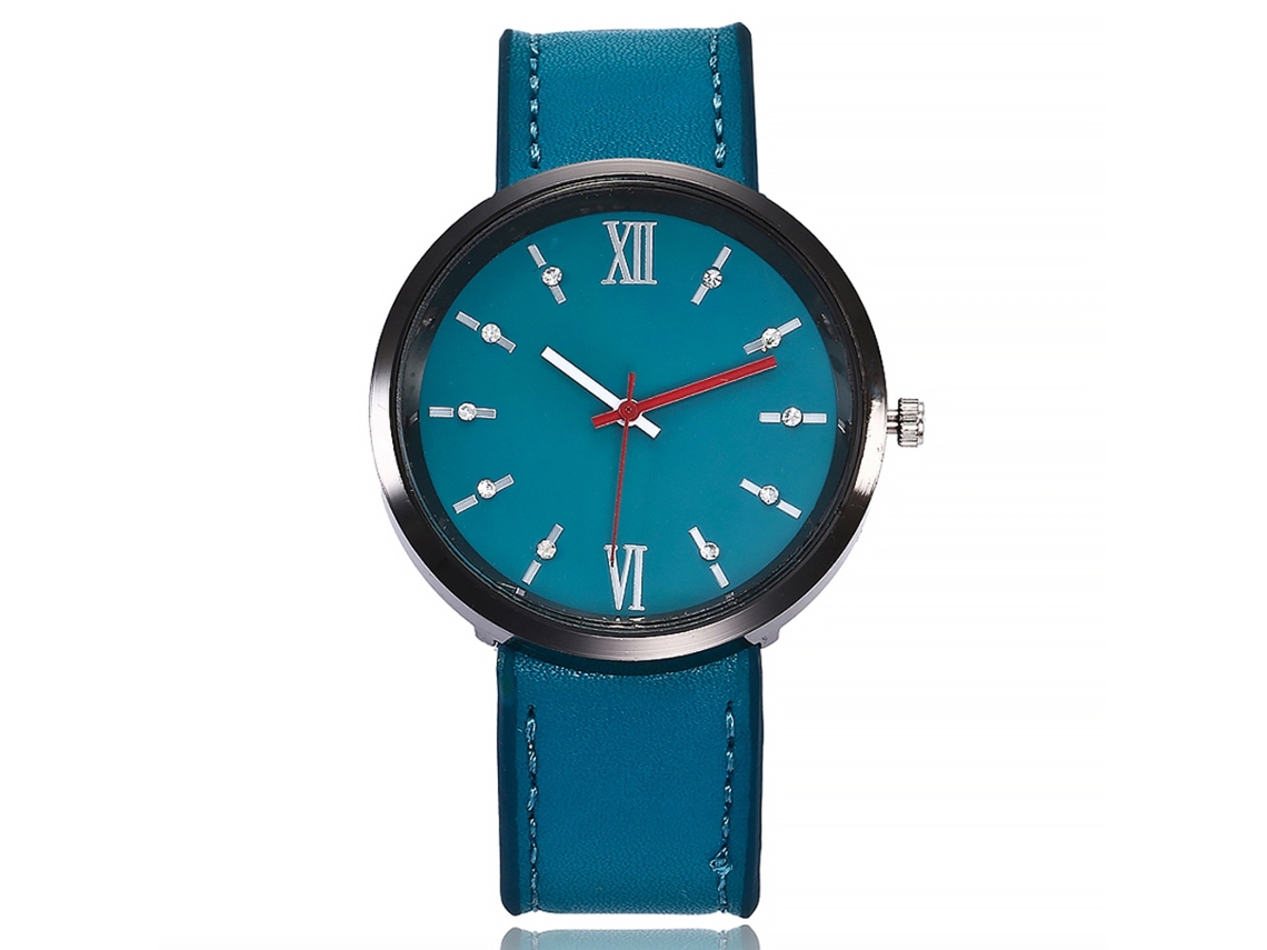 Reloj De Pulsera Vansvar Para Mujer, De Piel Sintética Con Movimiento De Cuarzo, Estilo Verde Moderno.