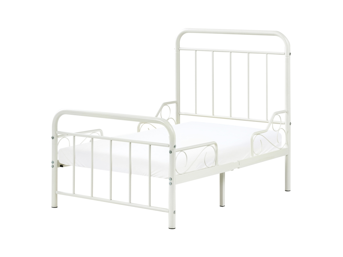 Cama Extensível Para Crianças Beliani Anais De Ferro Branco 90x130x160x200