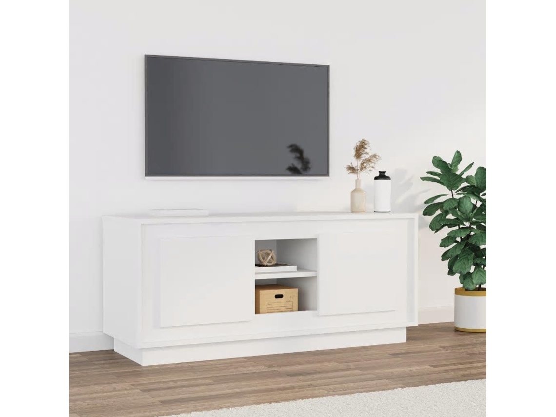 Mueble de TV 102x35x45 Cm Madera Procesada Blanco