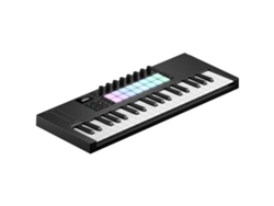 Teclado MIDI Novation Launchkey Mk4 con 16 pads sensibles al tacto, pantalla OLED y control DA sencillo.