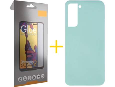 Carcasa + Protector de Pantalla para Samsung Galaxy S22 5G SKYHE Verde Agua