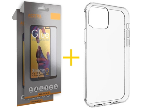 Kit Carcasa y Protector 2 X Cristal Full iPhone 11 Pro Skyhe Silicone Transparente