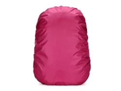 Funda impermeable multifuncional para mochilas escolares de 35/60 litros, plegable, resistente a la lluvia, protectora, rosa fuerte.